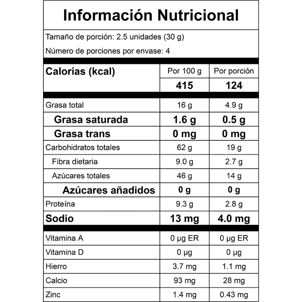 TN Drupis Torticas de Marañón, Dátiles con Uva Pasa y Almendra 120g.webp