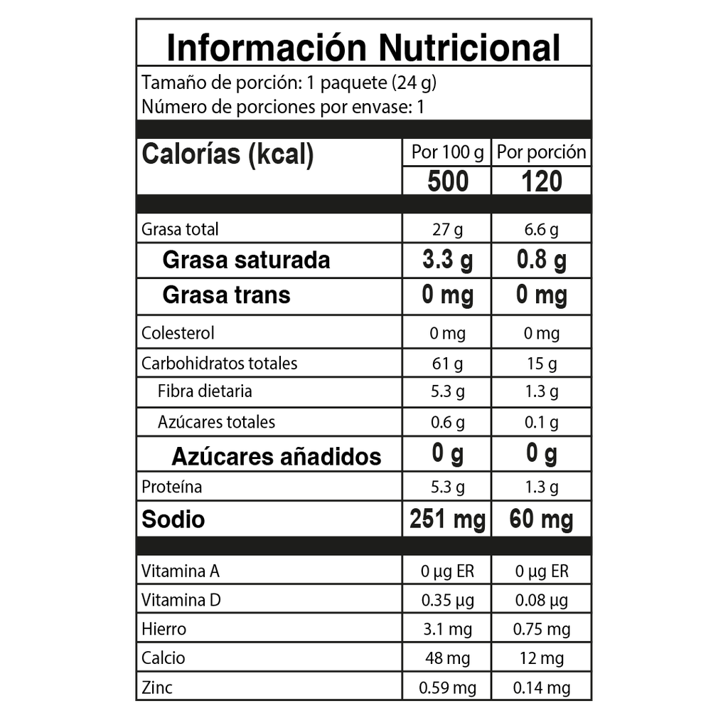 Papas Naturales 24g x 6uds